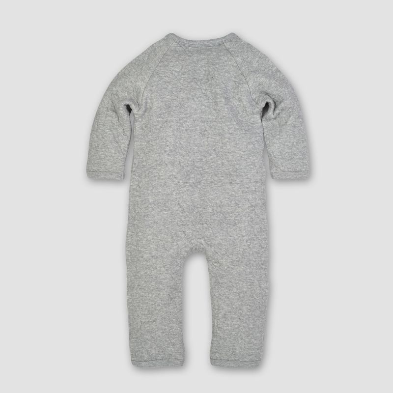 Burt&#39;s Bees Baby&#174; Baby Organic Cotton Quilted Bee Wrap Front Jumpsuit - Heather Gray, 3 of 6