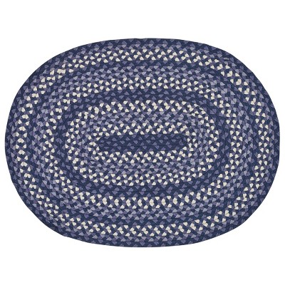 Park Designs 32 in. x 42 in. Blue and Yellow Cottage Braided Oval