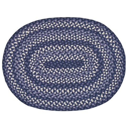 Park Designs Blue And Stone Braided Oval Rug 32 In X 42 In : Target