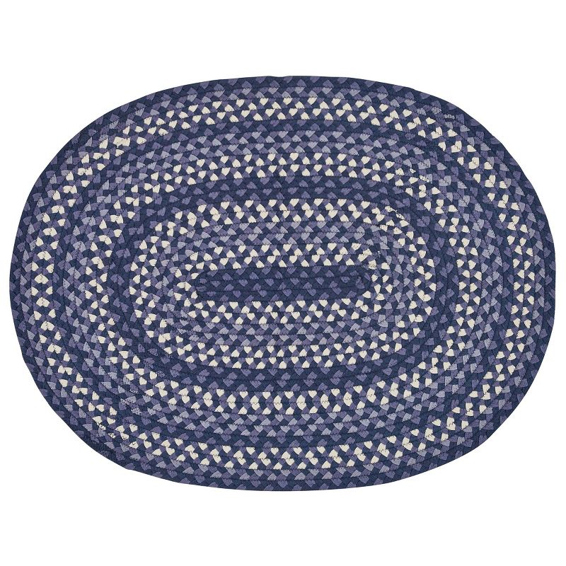 Park Designs Blue and Stone Braided Oval Rug 32 in x 42 in, 1 of 4
