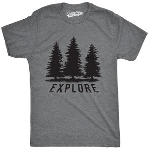 Mens Explore Pine Trees Outdoor Adventure Cool T Shirt - Crazy Dog Men's T Shirt - 1 of 4