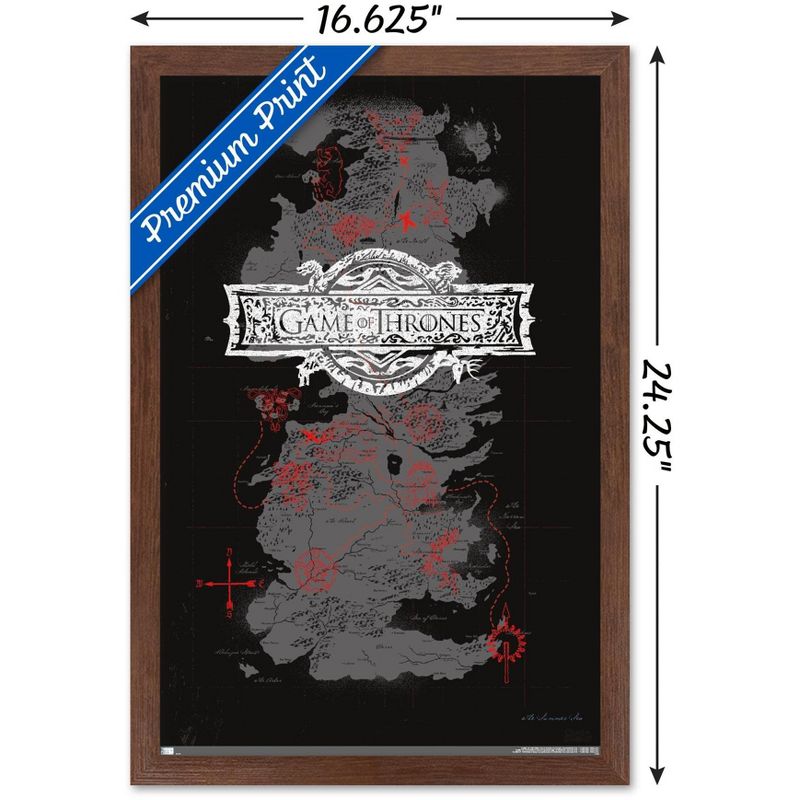 Trends International Game of Thrones - Map Framed Wall Poster Prints, 3 of 7