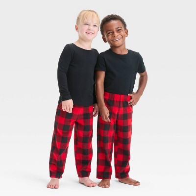 Image of Toddler Buffalo Check Microfleece Holiday Matching Family Pajama Pants - Wondershop™ Red 2T
