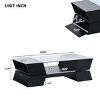 Modern 2-Tier Glass Top Coffee Table with Storage,Geometric Black Center Table with Open Shelf and Cabinets for Living Room-Maison Boucle - 3 of 4
