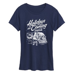 Women's - Coca-Cola - Holidays Are Coming Truck Short Sleeve Graphic T-Shirt - 1 of 3