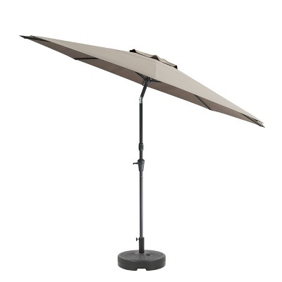 10' UV and Wind Resistant Tilting Market Patio Umbrella with Base - CorLiving