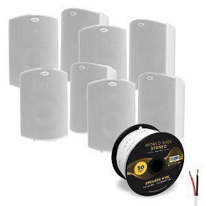 Polk Audio Atrium6 All Weather Outdoor Loudspeaker Cable Bundle - 8 Pack - 1 of 4