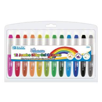 Bazic Products Washable Jumbo Silky Gel Crayons, 12 Colors