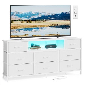 stand up dresser TV Stand,Dressers for Bedroom,Fabric Storage Tower with Power Outlet for 65 70 75 or private items Gaomon 6-Drawer Double Dresser 47"