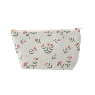 Unique Bargains Durable Print Makeup Bag Beige Pink 1 Pc
