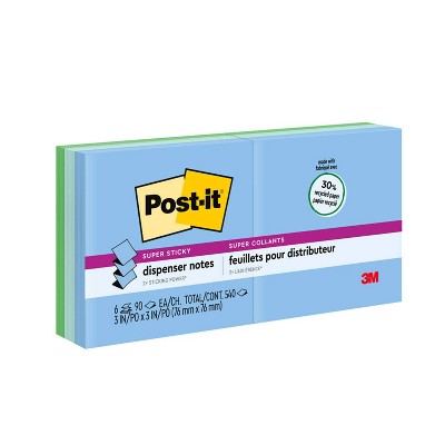 Post-it 6pk Super Sticky Pop-up Notes 3"x3"