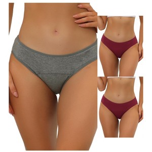 Allegra K Women's Mid-Rise Available in Plus Size Hipster Underwears 3 Packs - 1 of 4