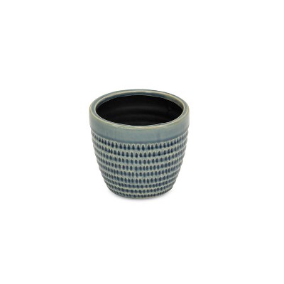 Cheung's Idola Tapered Blue Ceramic Pot - Medium