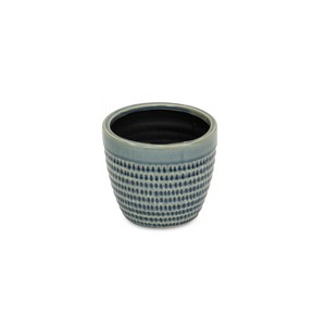 Cheung's Idola Tapered Blue Ceramic Pot - Medium - 1 of 3