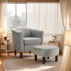Syemin Velvet Accent Chair Set of 2, One Chair, One Ottoman, Modern Bucket Chair Armchair Living Room, Bedroom, Black, 27"*24.6"*24.8" Gray, - 4 of 4