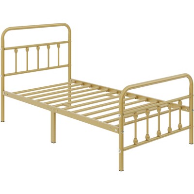 Yaheetech Iron Platform Bed Frame with High Headboard and Footboard