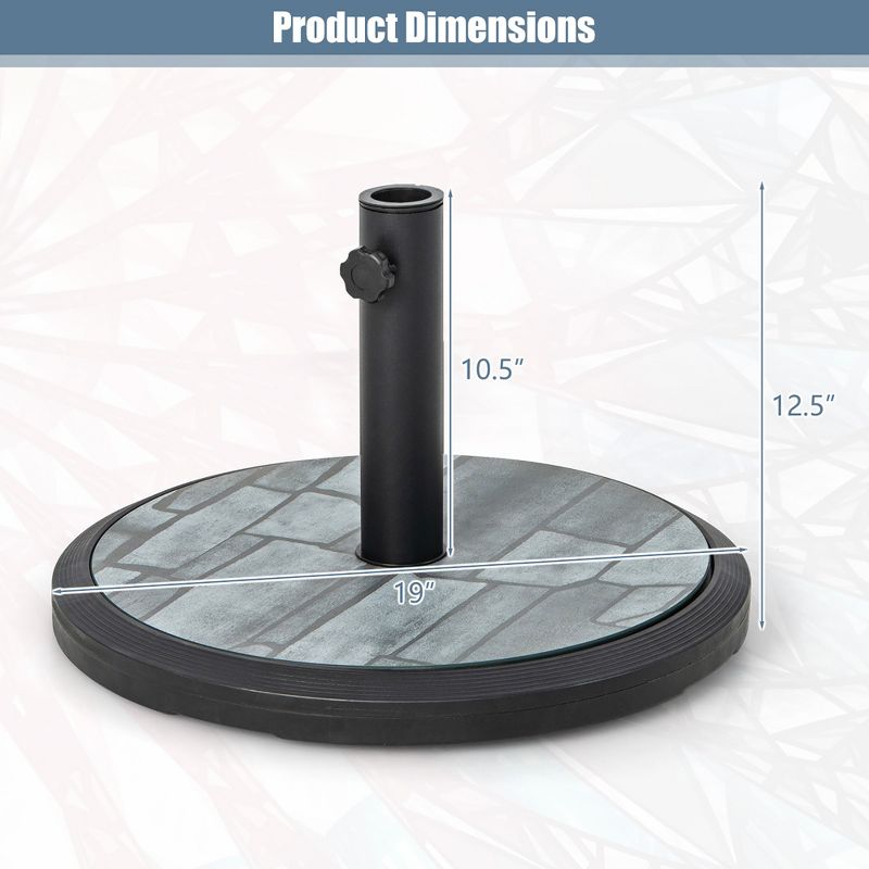 Costway 19'' Patio 35 LBS Round Umbrella Base Stand Holder 1.4''-1.9'' Market Table Outdoor, 3 of 11
