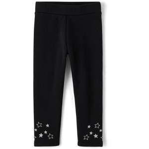 The Children's Place Toddler Girls Glitter Star Faux Fur Winter Warm Leggings - 1 of 3