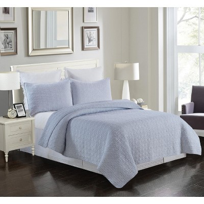 C&f Home Pin Stripe Navy Full/queen 3 Piece Quilt Set : Target