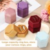 Unique Bargains Velvet Vintage Ring Display 2 Slot Hexagon Jewelry Storage Box - 4 of 4