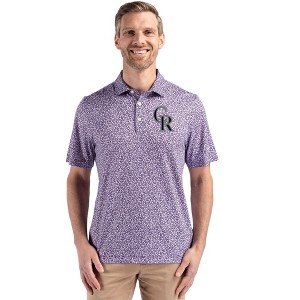 Colorado Rockies Cutter & Buck Pike Eco Flora Print Recycled Mens Polo - 1 of 1