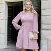 Anna-Kaci Women's Swiss Dot Long Sleeve Mini Dress with Smocked Waist and V-Neckline - 2 of 4