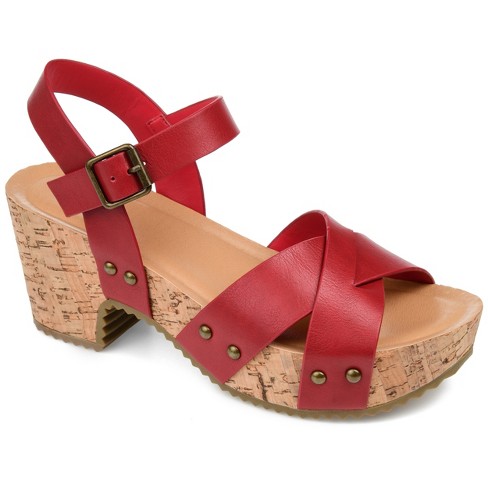 Red comfort sale sandals