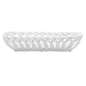 Meritage Modern Prestige 13.5 Inch Rectangular Dolomite Basket Serving Bowl in White - 1 of 4