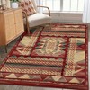 WhizMax Area Rug Vintage Boho Distressed Rug Floral Throw Carpet Non Slip Backing, Red - 2 of 4