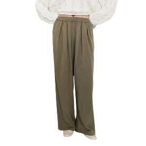 Women's pull-on pleated wide leg pants - MOD REF - 1 of 4