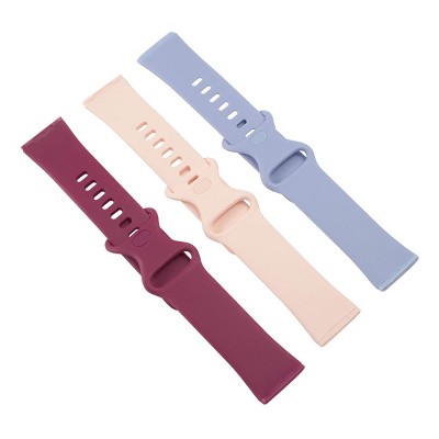 Insten 3-Pack Band For Fitbit Versa 3 and Fitbit Sense Bands, Replacement Wristbands For Women Men (Lilac Purple + Sand Pink + Burgundy)