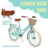 YONWAY 20 Inch Kids' Bicycles, Single Speed Bikes with Basket ＆ Adjustable Seat, Front V-Brake + Rear Coaster Brake for Kids Ages 8-12 - 2 of 4