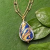 Ross-Simons Italian Multicolored Murano Glass Teardrop Paper Clip Link Necklace in 18kt Gold Over Sterling - 3 of 4