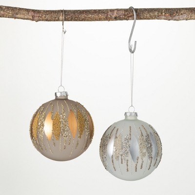 4H Sullivans Night Sky Ball Ornament - Set of 2, Black Christmas Ornaments