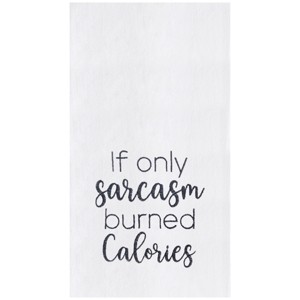 C&F Home Sarcasm Burned Calories Embroidered Cotton Flour Sack Kitchen Towel - 1 of 3