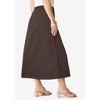 Roaman's Women's Plus Size Petite Complete Cotton A-Line Skirt - 4 of 4
