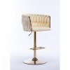 Akoasm Modern Adjustable Swivel Velvet Bar Stools Chairs With Chrome Footrest And Base 2 Pieces-Ivory - 4 of 4