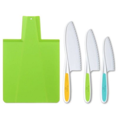 Tovla Jr. Kitchen Knife and Foldable Cutting Board Set Green