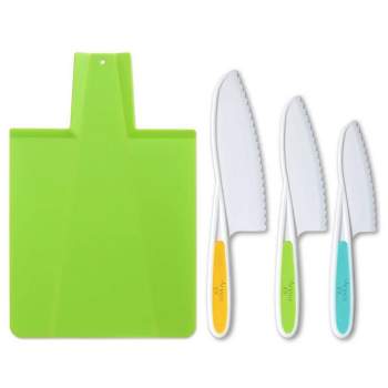 Tovla Jr. Kitchen Knife and Foldable Cutting Board Set Green