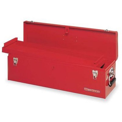 WESTWARD 10J164 30"W Steel, Red Portable Tool Box, Powder Coated, 9"H