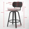 GDFStudio Penny 25.59" Faux Leather Upholstered Swivel Bar Stool with Footrest(Set of 2) - 3 of 4