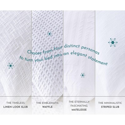 Textured Duvet Cover & Shams | 3 Piece Set Soft 100% Cotton | White Duvet Cover by California Design Den - White Waffle, Oversized King