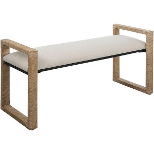 Uttermost Areca 48" Wide Textured Oatmeal Fabric Bench - 1 of 1
