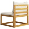 VidaXL Sectional Middle Sofa & Cream White Cushion Solid Acacia Wood - 4 of 4