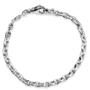 Pompeii3 Men's Round Link 14k Gold (18gram) or Platinum (28gram) 5mm Bracelet 8.5" - 1 of 2