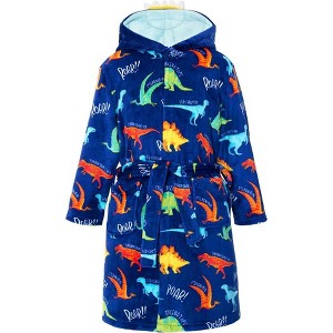 Joyfy Christmas Kids Dinosaur Robe for Boys Hooded Boys Bath Robe, Kids Christmas Pajamas - 1 of 4