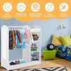 Tangkula Kids Dress up Storage Hanging Armoire Dresser Costume Closet w/ Mirror Shelves - 4 of 4