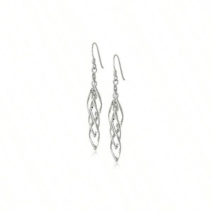 Sterling Silver Linear Swirl French Wire Earrings It Is Both Magnificent and Elegant. - 1 of 3