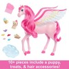 Barbie A Touch of Magic Pegasus Winged Horse and Puppy Dog Toy and Various Accessories, Lights and Sounds, and Sparkle Cloud Storage Case, Pink - 2 of 4