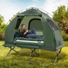 Costway 1-Person Waterproof Camping Tent Cot with Air Mattress, Pillow, Sleeping Bag - 2 of 4